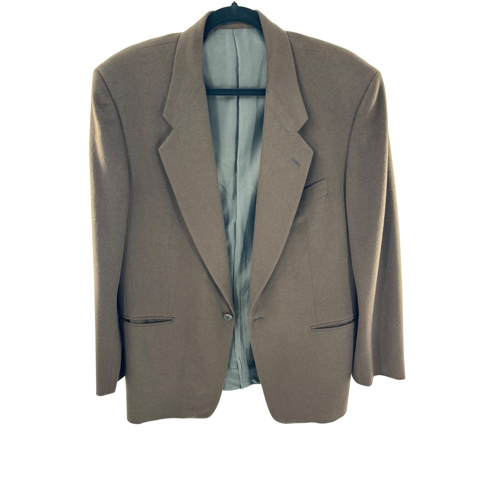 Loro Piana Brown Cashmere Wool Blend Single Button Blazer Jacket Size 48